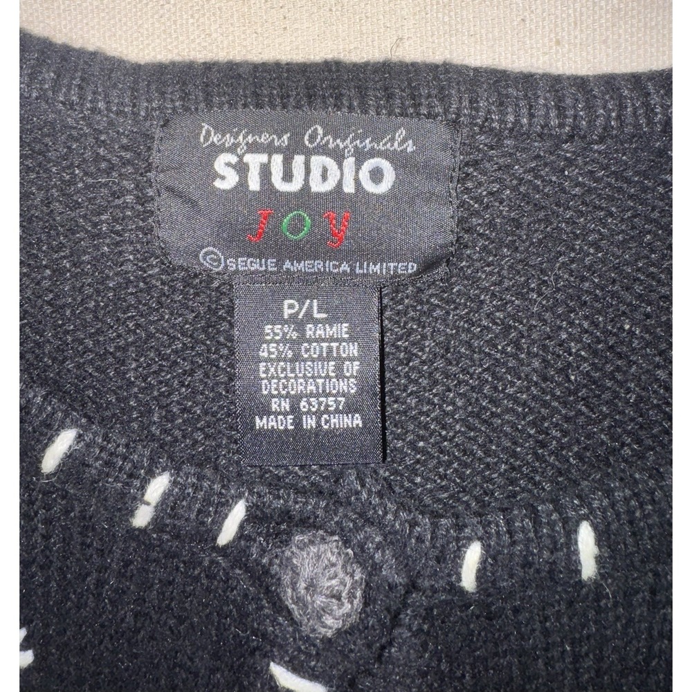 Vintage Designers Studio Christmas Women's L Sweater Cardigan Santa Snowman - Picture 9 of 10